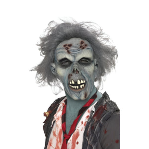 Decaying Zombie Mask, with Grey Hair - (Adult)