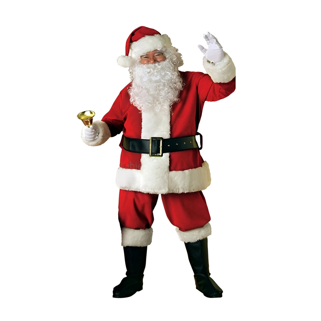 Deluxe Velvet Santa Suit, 8 Piece - (Adult)