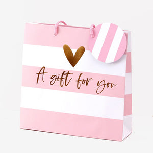Gift Bag - Pink Stripe (Medium)