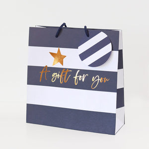 Gift Bag - Blue Stripe (Medium)