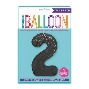Glitz Black No. 2 Helium Foil Balloons - 34"