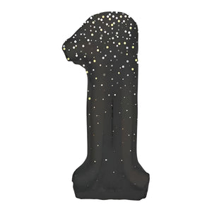 Glitz Black Number 1 Helium Foil Balloons - 34"