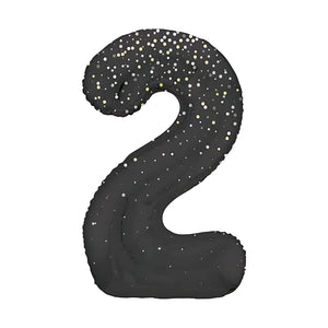 Glitz Black Number 2 Helium Foil Balloons - 34"