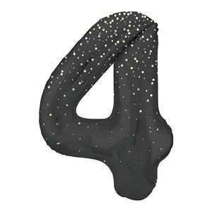 Glitz Black Number 4 Helium Foil Balloons - 34"