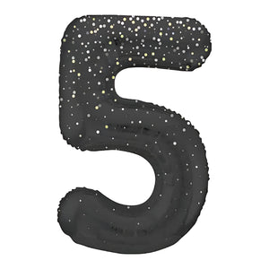 Glitz Black Number 5 Helium Foil Balloons - 34"