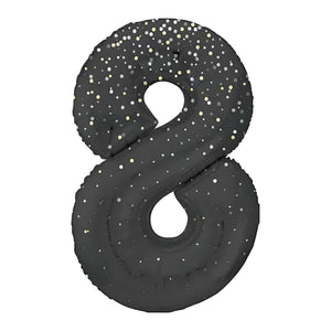 Glitz Black Number 8 Helium Foil Balloons - 34"