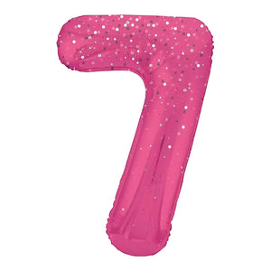Glitz Pink Number 7 Helium Foil Balloons - 34"