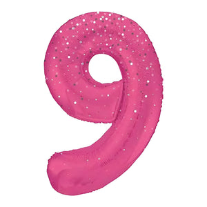 Glitz Pink Number 9 Helium Foil Balloons - 34"