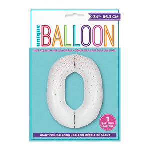 Glitz Rose Gold No. 0 Helium Foil Balloons - 34"