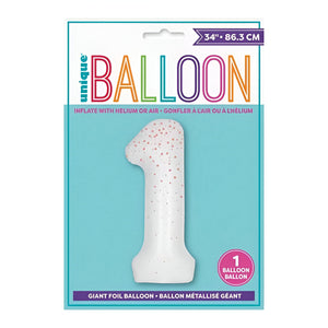 Glitz Rose Gold No. 1 Helium Foil Balloons - 34"