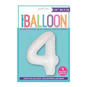 Glitz Rose Gold No. 4 Helium Foil Balloons - 34"