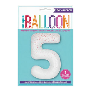 Glitz Rose Gold No. 5 Helium Foil Balloons - 34"