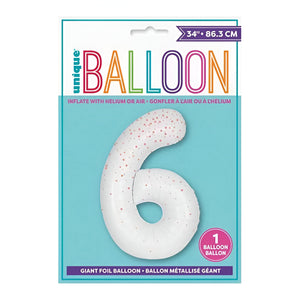 Glitz Rose Gold No. 6 Helium Foil Balloons - 34"