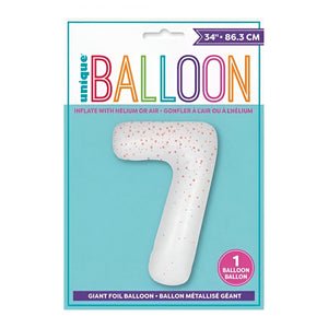 Glitz Rose Gold No. 7 Helium Foil Balloons - 34"