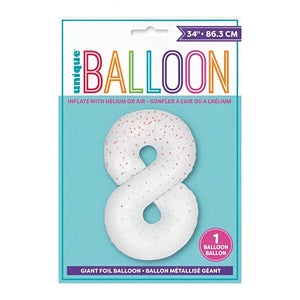 Glitz Rose Gold No. 8 Helium Foil Balloons - 34"