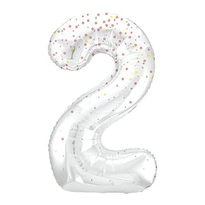 Glitz Rose Gold Number 2 Helium Foil Balloons - 34"