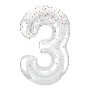 Glitz Rose Gold Number 3 Helium Foil Balloons - 34"