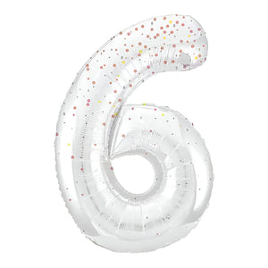 Glitz Rose Gold Number 6 Helium Foil Balloons - 34"
