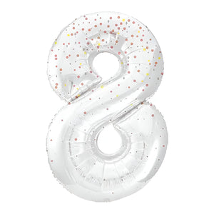 Glitz Rose Gold Number 8 Helium Foil Balloons - 34"