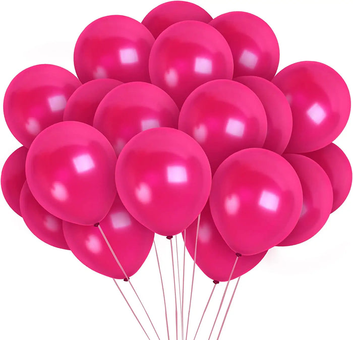 Metallic Fuchsia Latex Balloons - 12" (Pack of 100)