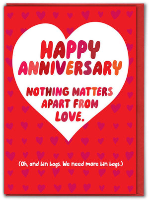 'Happy Anniversary Nothing Matters Apart Love' Anniversary Cards