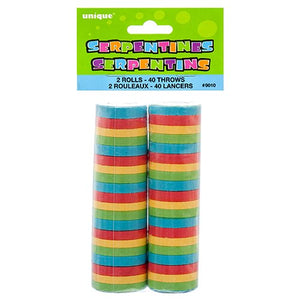 Party Paper Serpentines - Assorted Colours