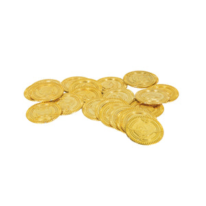 Plastic Gold Pirate Treasure Coins - Pack of 144