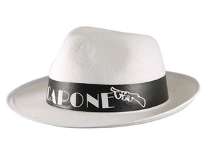 Al Capone Hat, Felt - White (Adult)