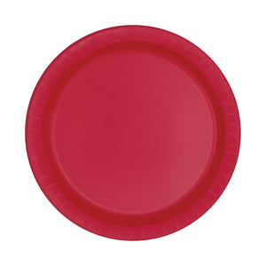  Ruby Red Party Plates - 7 inch