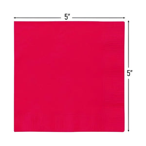  Ruby Red Small Party Napkins