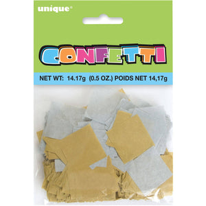 Silver & Gold Square Tissue Confetti