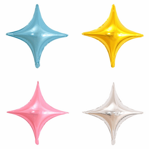 Assorted Corner Star Shaped Helium Balloons - Pack of 6 (10"/26")
