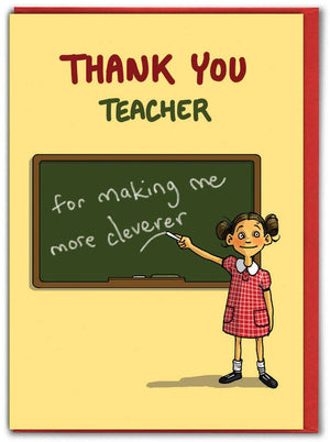 'Thank You Teacher' Card - Cleverer Girl