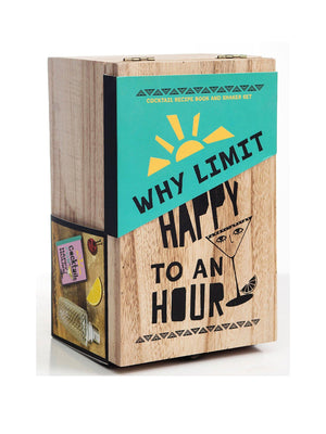 Happy Hours Cocktail Set in Wooden Box