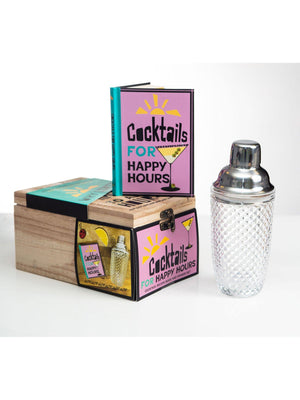Happy Hours Cocktail Set in Wooden Box
