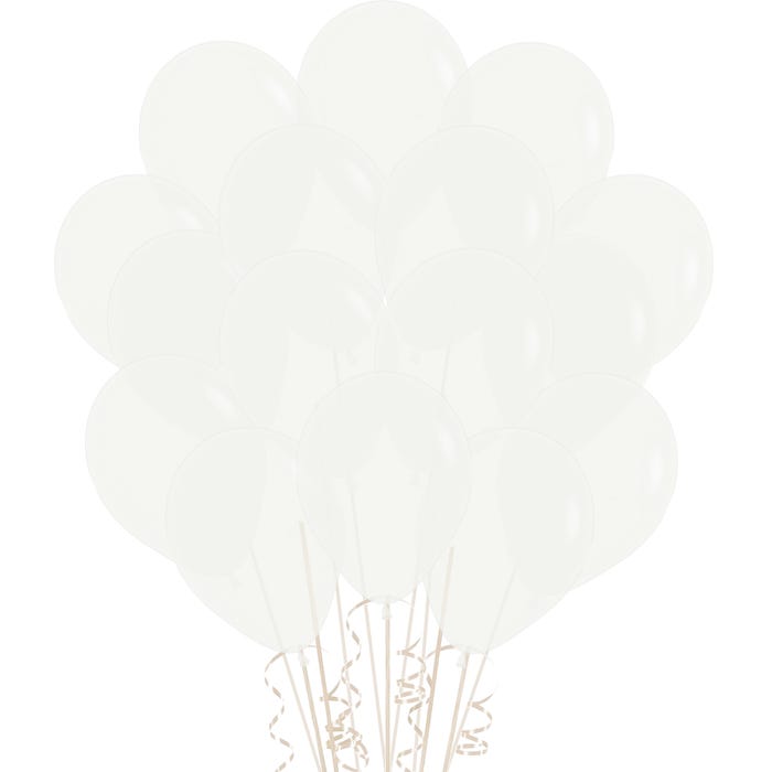 Crystal Clear Latex Balloons - 12" (Pack of 100)
