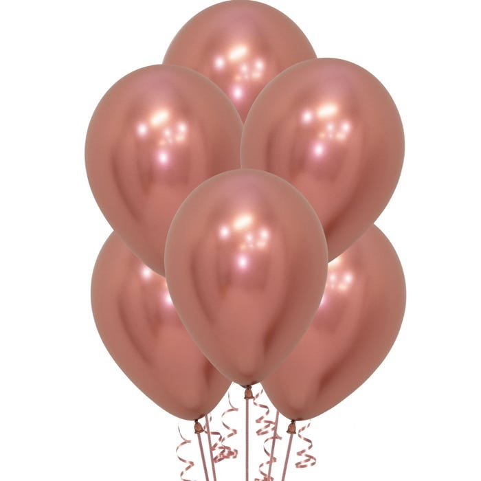 Reflex Rose Gold Latex Balloons - 12" (Pack of 50)