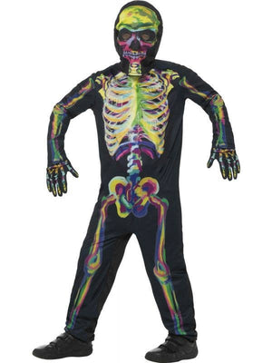 Glow In The Dark Rainbow Skeleton Costume - (Child)