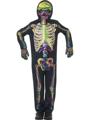 Glow In The Dark Rainbow Skeleton Costume - (Child)