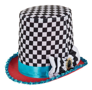 Stovepipe Mad Hatter Hat - Chequered (Adult)