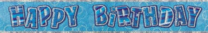 Glitz Blue "Happy Birthday" Party Banner - 12ft.