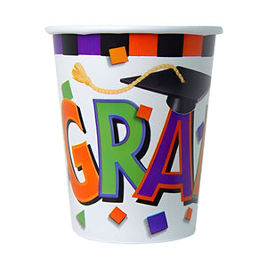 Colourful Confetti Graduation Paper Cups