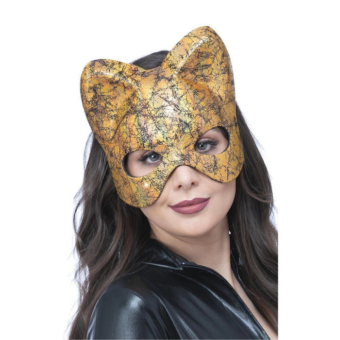 Golden Metallic Cat Eye Mask (Adults)
