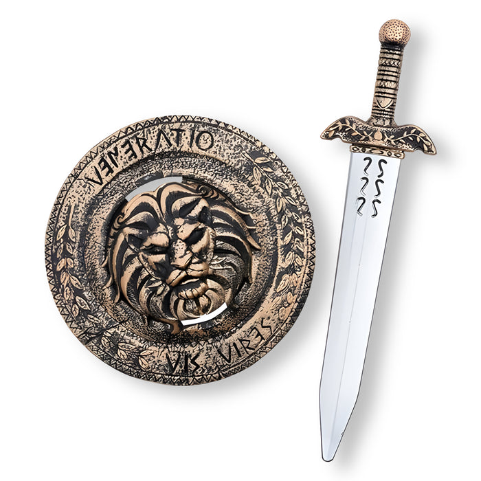 Gladiator Battle Set with Lion Shield & Sword