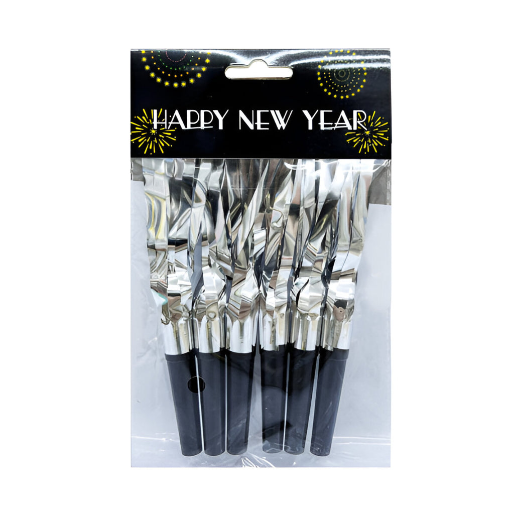 New Year Blowout (6.5cm) 6Pc Silver
