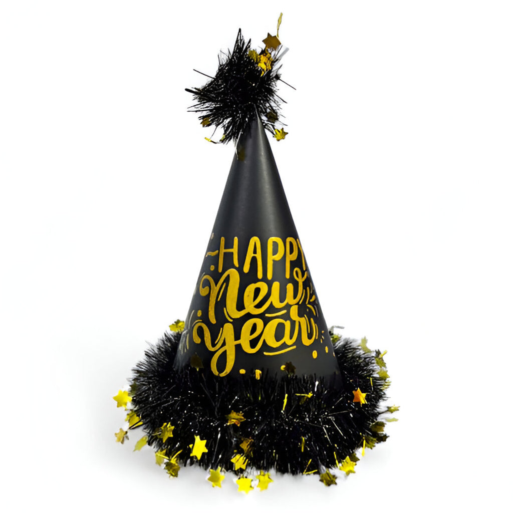 New Year Cone Hat - Matt Black