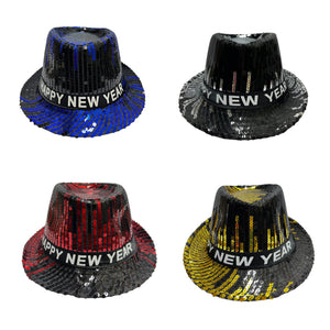 New Year Sequin Hat (Assorted) (Blue/Red/Silver/Gold)