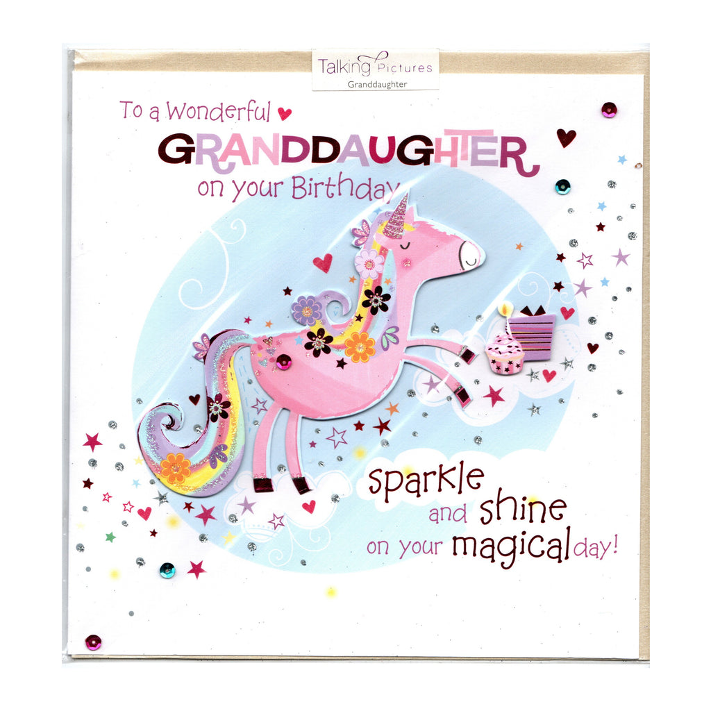 Grand daughter on your Birthday (Unicorn) - Card