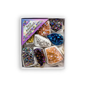 Natural Aura Amethyst Crystal - Gift Set (9 Pcs)