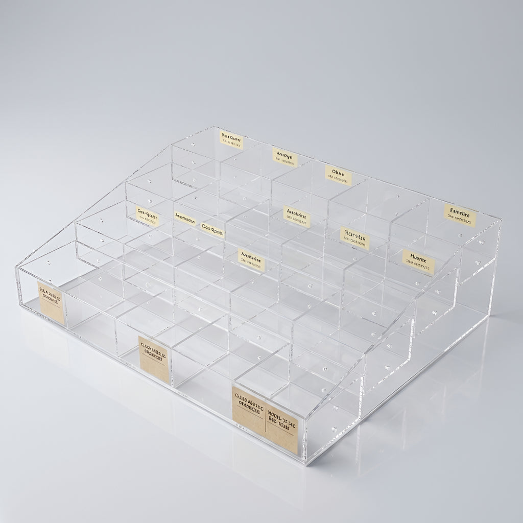 Acrylic Multi-Tier 20-Compartment Organizer Display – Used